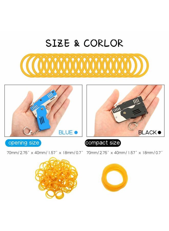 Gejoy 3-Piece Rubber Band Gun Set: Easy Load, Foldable, Handmade Toy Guns with Keychain & 120 Elastic Bands - Image 2