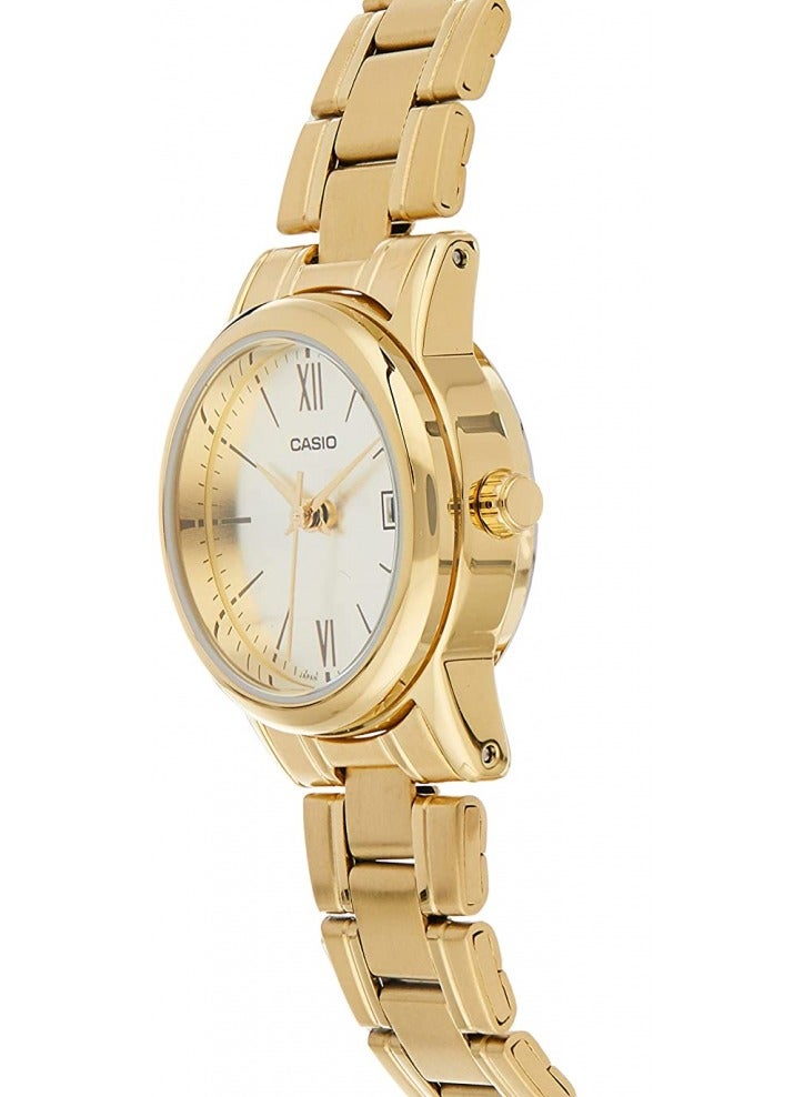 CASIO Casio Women's Quartz Watch, Analog Display and Stainless Steel Strap Gold - LTP-V002G-9B3UDF - Image 2