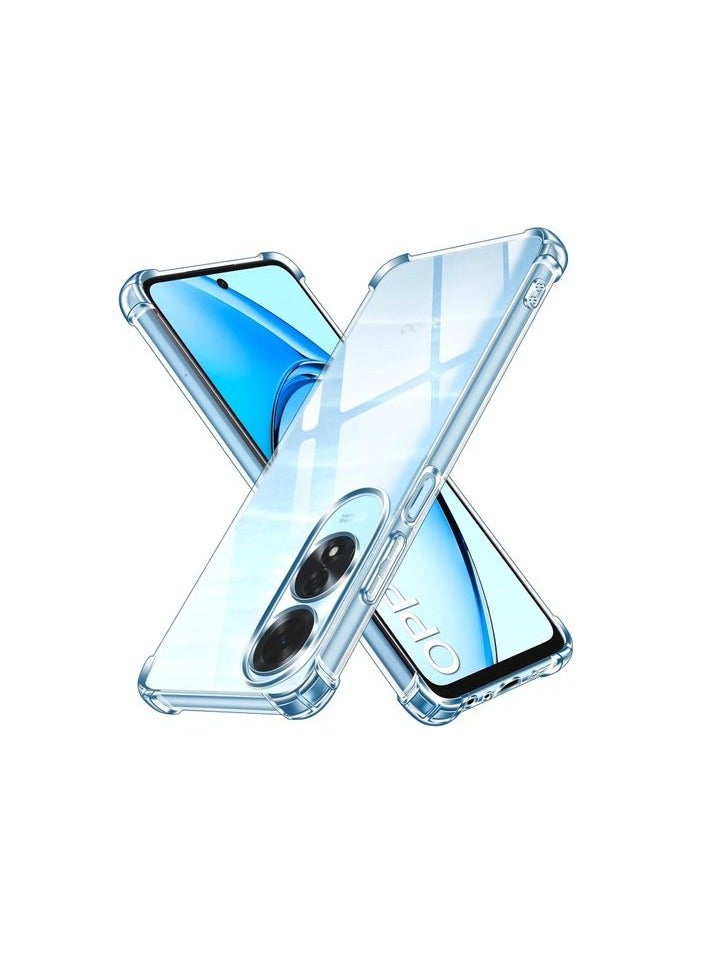 Premium Defender Silicone Case for Oppo A60 camera protection- Clear