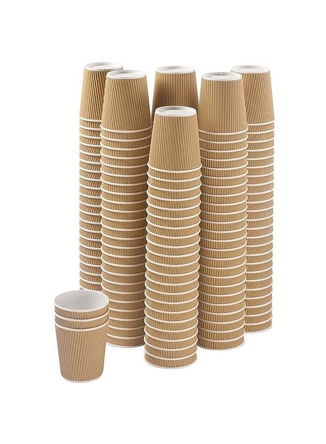 بروماس 8 أوقية. فناجين قهوة معزولة باللون البني للاستعمال مرة واحدة - أكواب ورقية مموجة للمشروبات الساخنة [50 كوب] بدون غطاء - Image 1