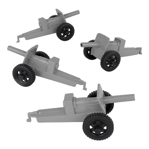 Tim Mee Toy TimMee M3 Artillery Gray 4pc Plastic Army Men Cannon Playset Made in USA - Image 1