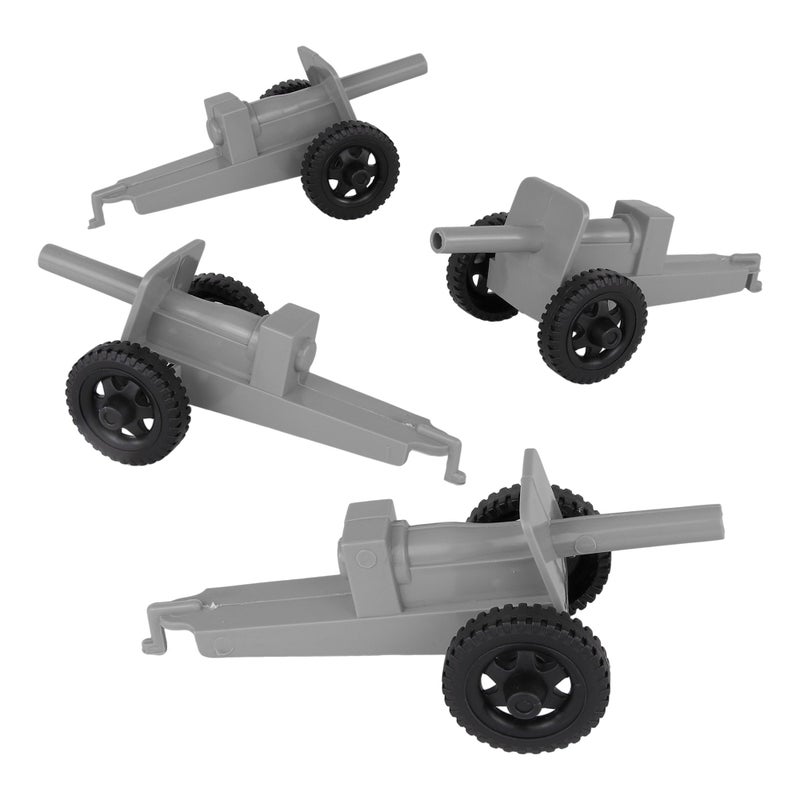 Tim Mee Toy TimMee M3 Artillery Gray 4pc Plastic Army Men Cannon Playset Made in USA - Image 3