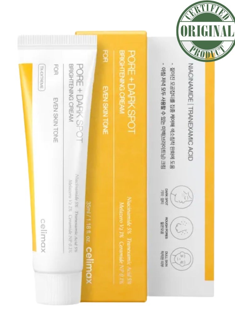 Celimax Pore+ Dark Spot Brightening Cream with Niacinamide & Tranexamic Acid | Advanced Spot Fading & Pore-Refining Moisturizer - Image 1