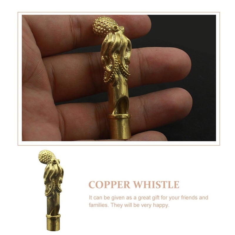 Copper Octopus Whistle Portable Metal Safety Whistle for Hiking Camping Outdoor Sports - Image 4