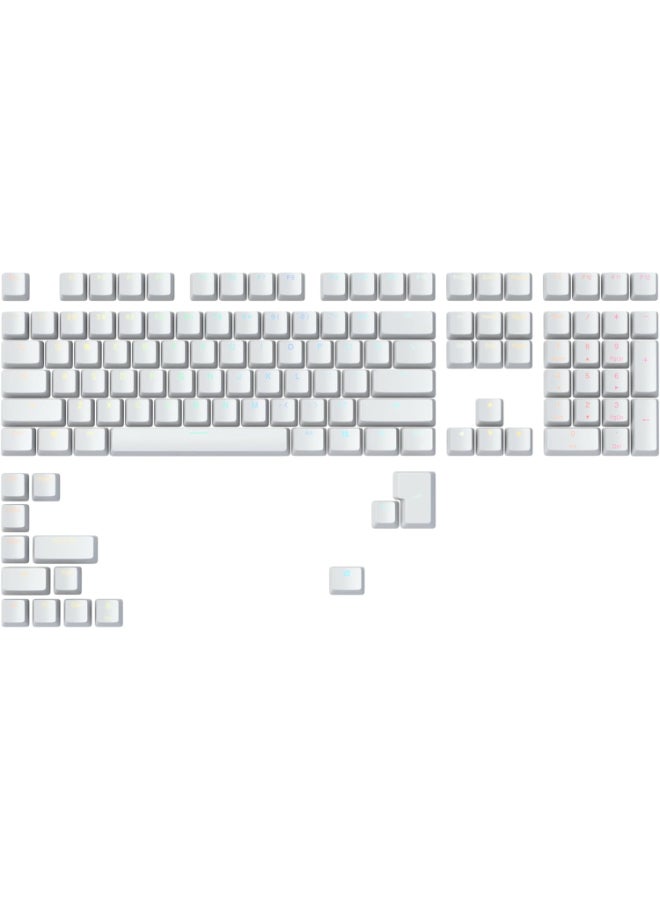 Glorious GMMK ABS Doubleshot V2 USA Base Kit Mechanical Keycaps - (123 Keys) - White - Image 1