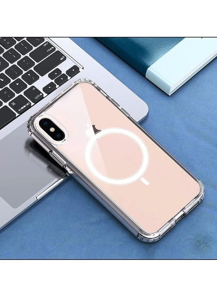 MIGOFAST - Magnetic Clear Back Designed for iPhone Xs Max Clear Phone Case Compatible with Mag safe Slim Protective Cover - Image 1