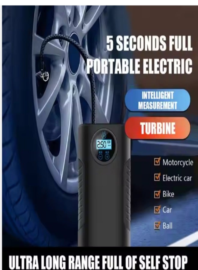 DUNISO Portable air compressor, handheld electric wireless tire inflation pump, intelligent digital display, maximum 150 PSI, automatic shut-off of electric pump, suitable for motorcycles, cars, bicycles, and balls - Image 5