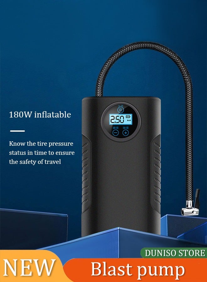 DUNISO Portable air compressor, handheld electric wireless tire inflation pump, intelligent digital display, maximum 150 PSI, automatic shut-off of electric pump, suitable for motorcycles, cars, bicycles, and balls - Image 2