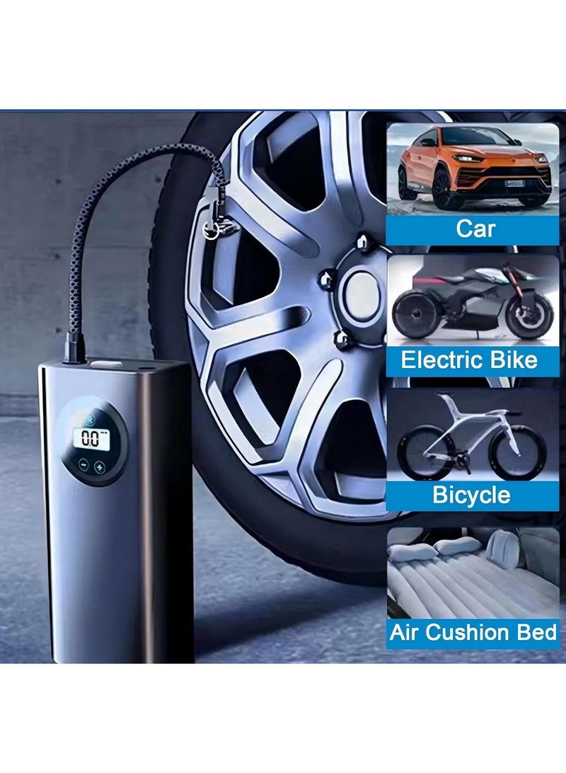 DUNISO ضاغط هواء، مضخة نفخ إطارات محمولة، مضخة نفخ إطارات كهربائية محمولة باليد، شاشة رقمية ذكية، أقصى ضغط 150 PSI، إيقاف تلقائي لمضخة الكهرباء، مناسبة للدراجات النارية، السيارات، الدراجات والكرات - Image 1