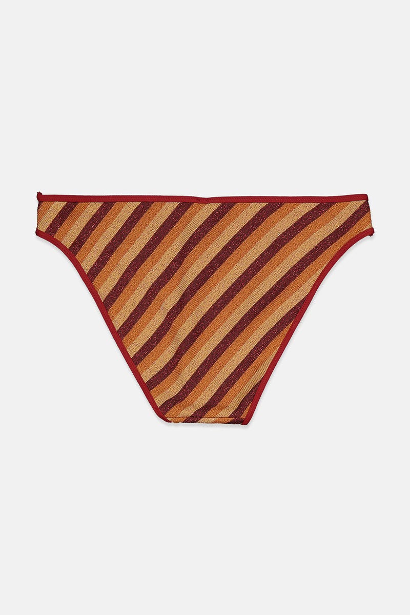 women'secret Women 1 Pc Striped Bikini Bottom, Mutlicolor - Image 2