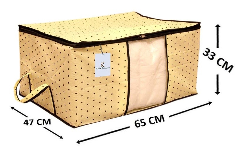Kuber Industries Non Woven Rectangular Underbed Storage Organiser Extra Large Cream CTSN058 - Image 5