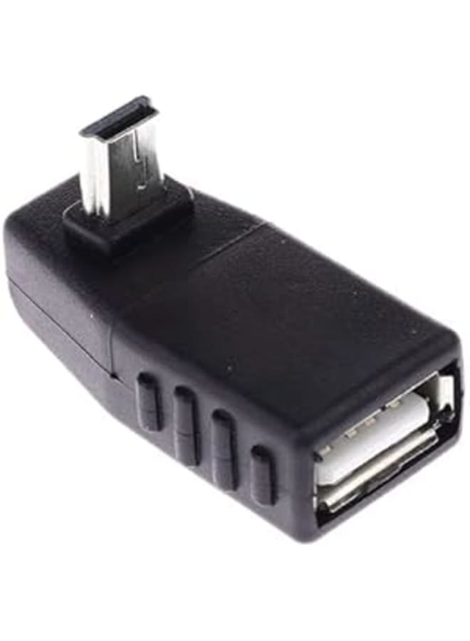 Portable Mini 5-pin USB Male to USB 2.0 Female OTG Up Angle Extension Adapter for GPS MP3 MP4