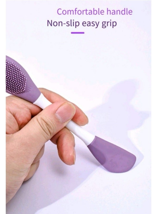 Double-Headed Silicone Mask Brush Face Cleansing Massage Brush Mud Mask Smear Brush - Image 3