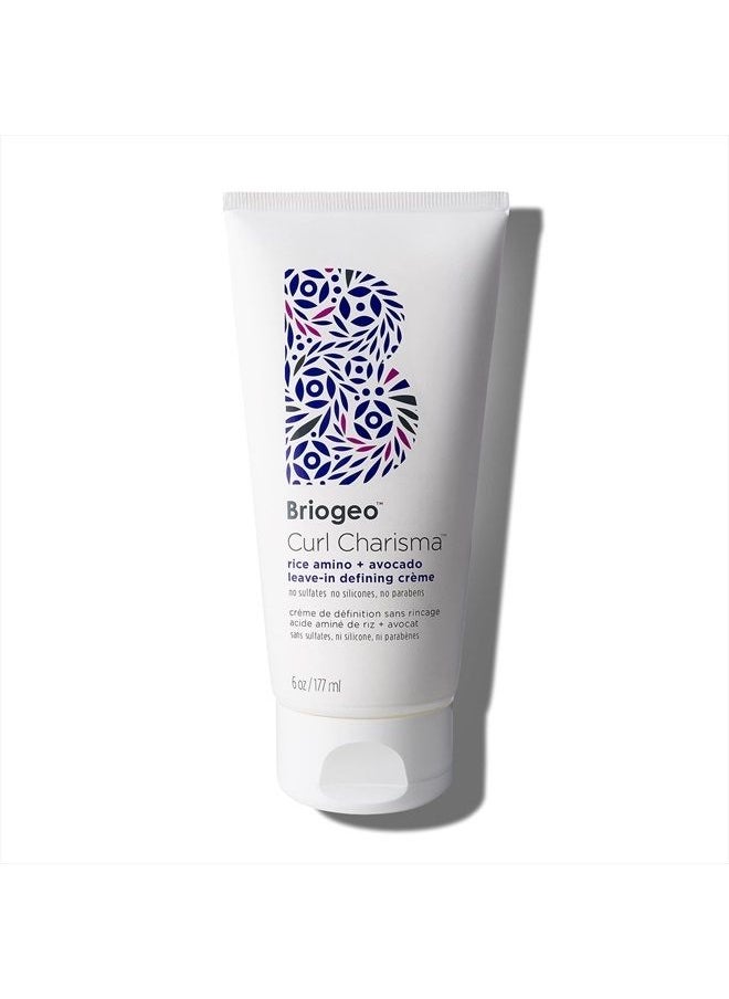 Briogeo - Curl Charisma Curl Cream, Rice Water Curl Defining Cream, Hair Styling Products for Curly Hair, Curl Creme Wavy Hair Products, Anti Frizz Hair Products, Styling Cream & Hair Moisturizer, 6 oz - Image 1