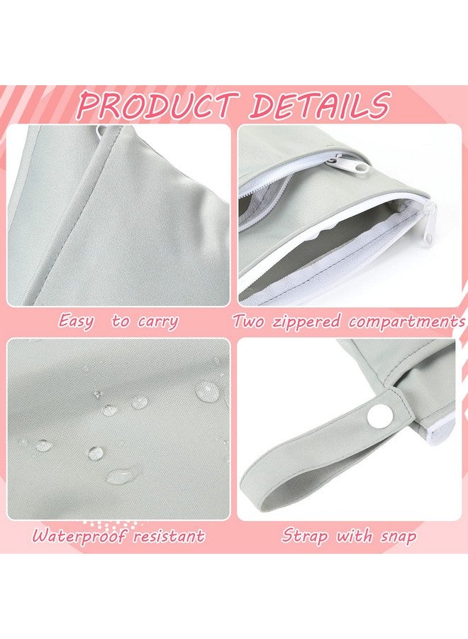 Shappy 4 Pieces Wet Dry Bag for Baby Cloth Diapers Wet Diaper Bag Washable Travel Bags Reusable with 2 Pockets for Pool Yoga Gym Travel Beach Swimwear Clothes - Image 2