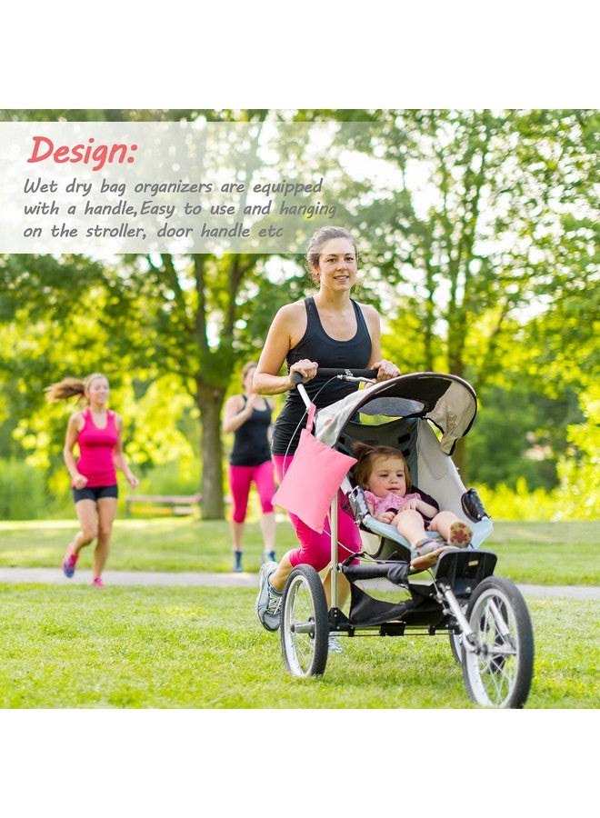 Shappy 4 Pieces Wet Dry Bag for Baby Cloth Diapers Wet Diaper Bag Washable Travel Bags Reusable with 2 Pockets for Pool Yoga Gym Travel Beach Swimwear Clothes - Image 4