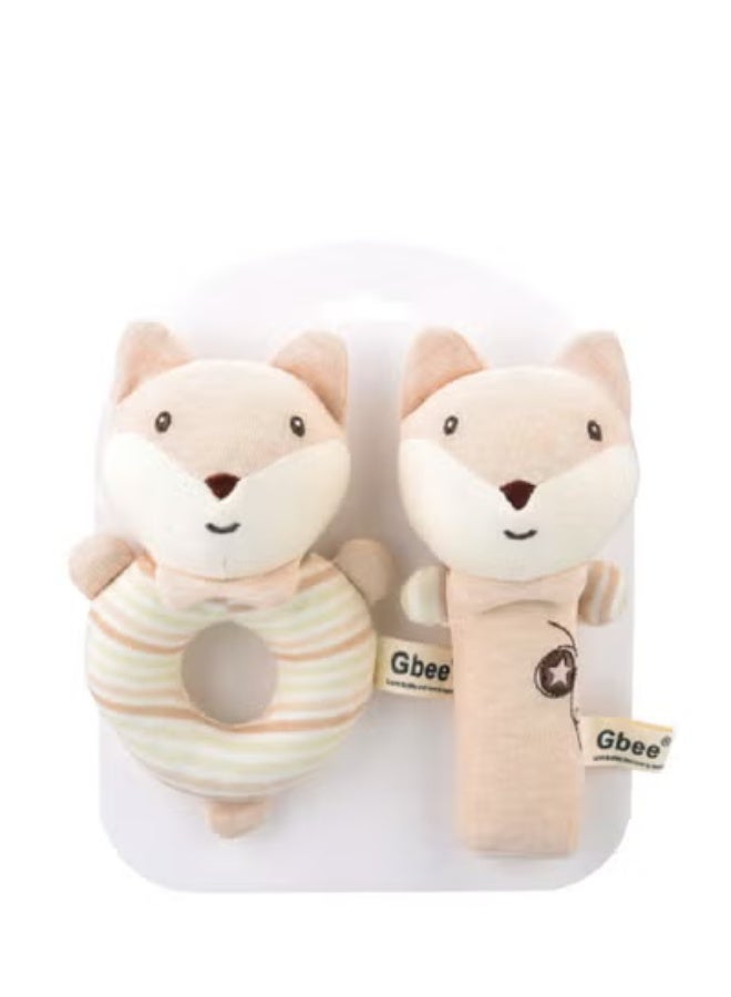 جبيه طقم ألعاب خشخيشات من القطن العضوي مصنوع من مواد عالية الجودة للأطفال، ألعاب تعليمية للأطفال الرضع - Image 1