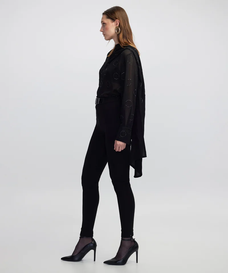 ابيكول بنطلون ضيق بحزام خصر مرتفع