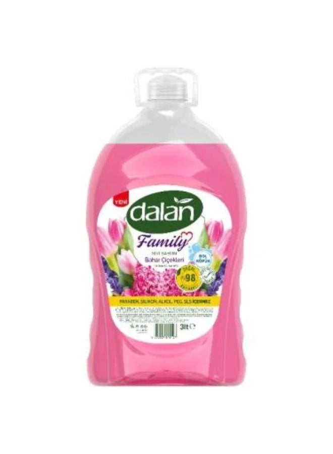 صابون سائل عبوة عائلية برائحة زهور الربيع من دالان – 3 لتر