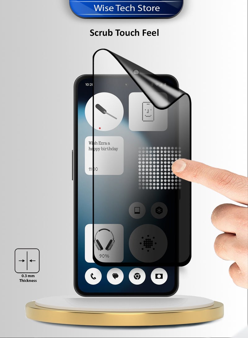 Wtech Nothing Phone (3a) Lite 5G 2025 Premium Nano Ceramic Privacy Full Glue Full Cover Matte Flexible Screen Protector (MSCNMP) - Clear/Black - Image 4