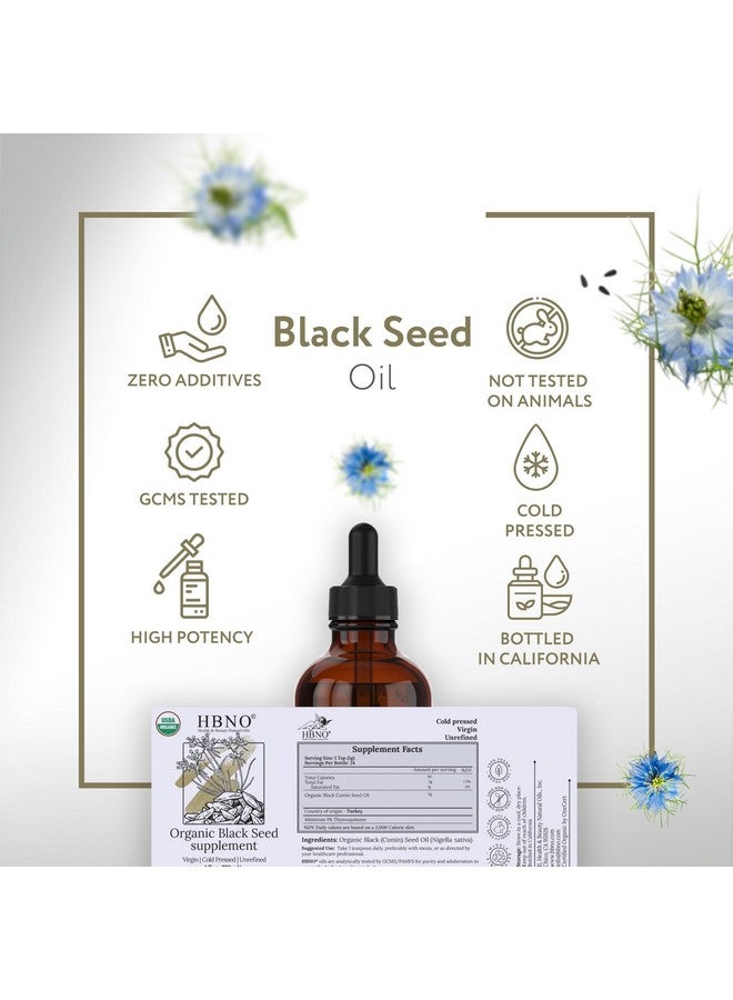 HBNO Organic Black Seed Oil 4 fl oz (120ml) - USDA Certified Organic Black Seed Oil Organic Cold Pressed - Natural Black Cumin Seed Oil Organic - Image 5