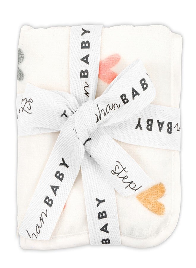 Stephan Baby 2-Piece Washcloth Set - Soft 100% Cotton Velour Terry Cloth, 10" Square, Hearts - Image 3