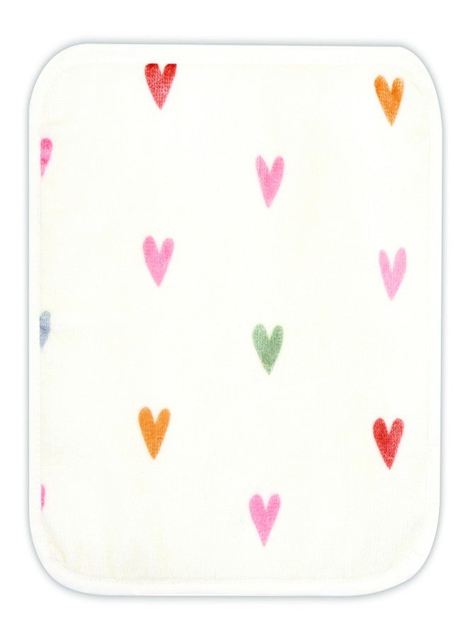 Stephan Baby 2-Piece Washcloth Set - Soft 100% Cotton Velour Terry Cloth, 10" Square, Hearts - Image 2