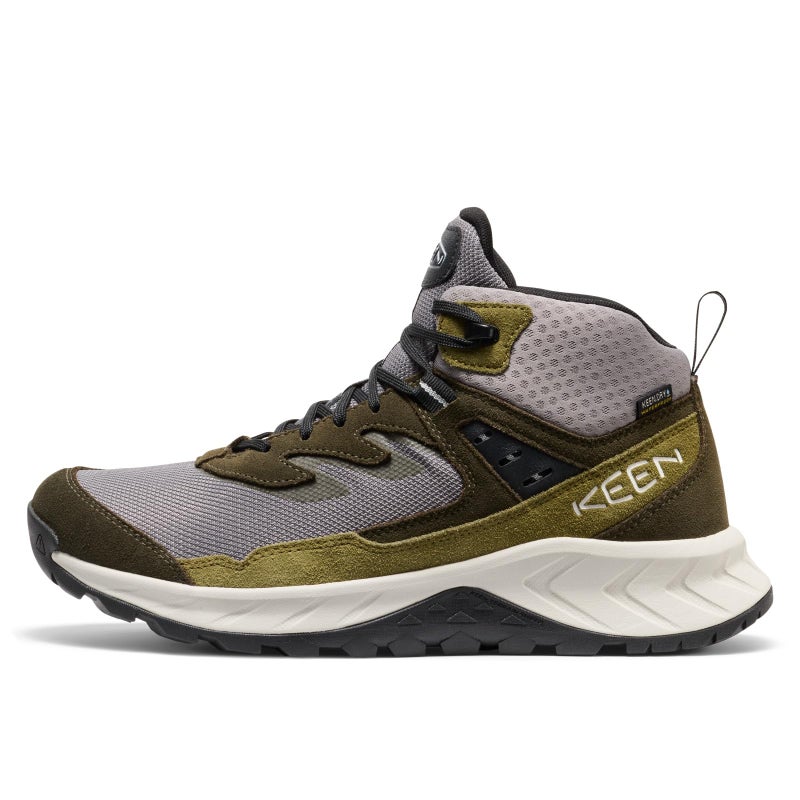 KEEN Men's Hightrail Mid Height Durable Lightweight Breathable Leather Waterproof Hiking Boots, Steel Grey/ForeST Night, 12 - Image 3