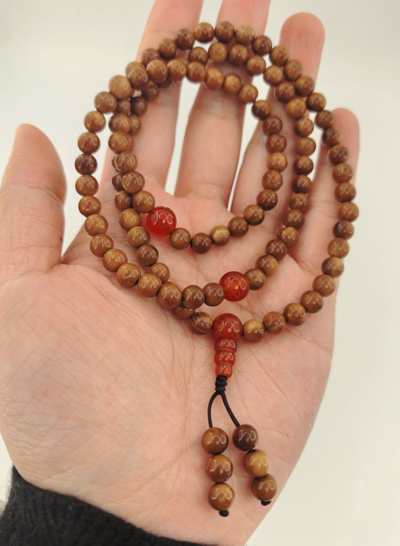 Fianser Prayer Beads 100% Natural Kuka Red Aqeeq Agate Carnelian Handmade Tasbih Tasbeeh Zikr 99 6mm Dua Coco de Mer Muslim Islamic Arabic Ramadan Gift Exquisite - Image 2