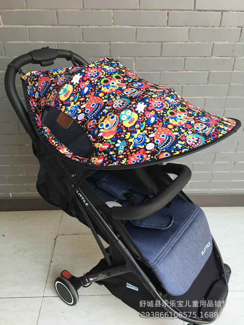 Baby stroller awning anti-ultraviolet cloth shading canopy baby umbrella sunshade stroller accessories(Ordinary purple) - Image 3