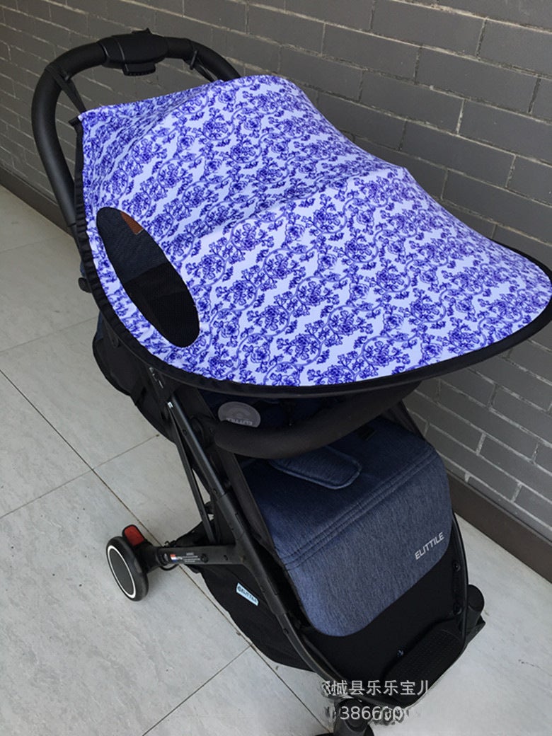 Baby stroller awning anti-ultraviolet cloth shading canopy baby umbrella sunshade stroller accessories(Ordinary purple) - Image 2