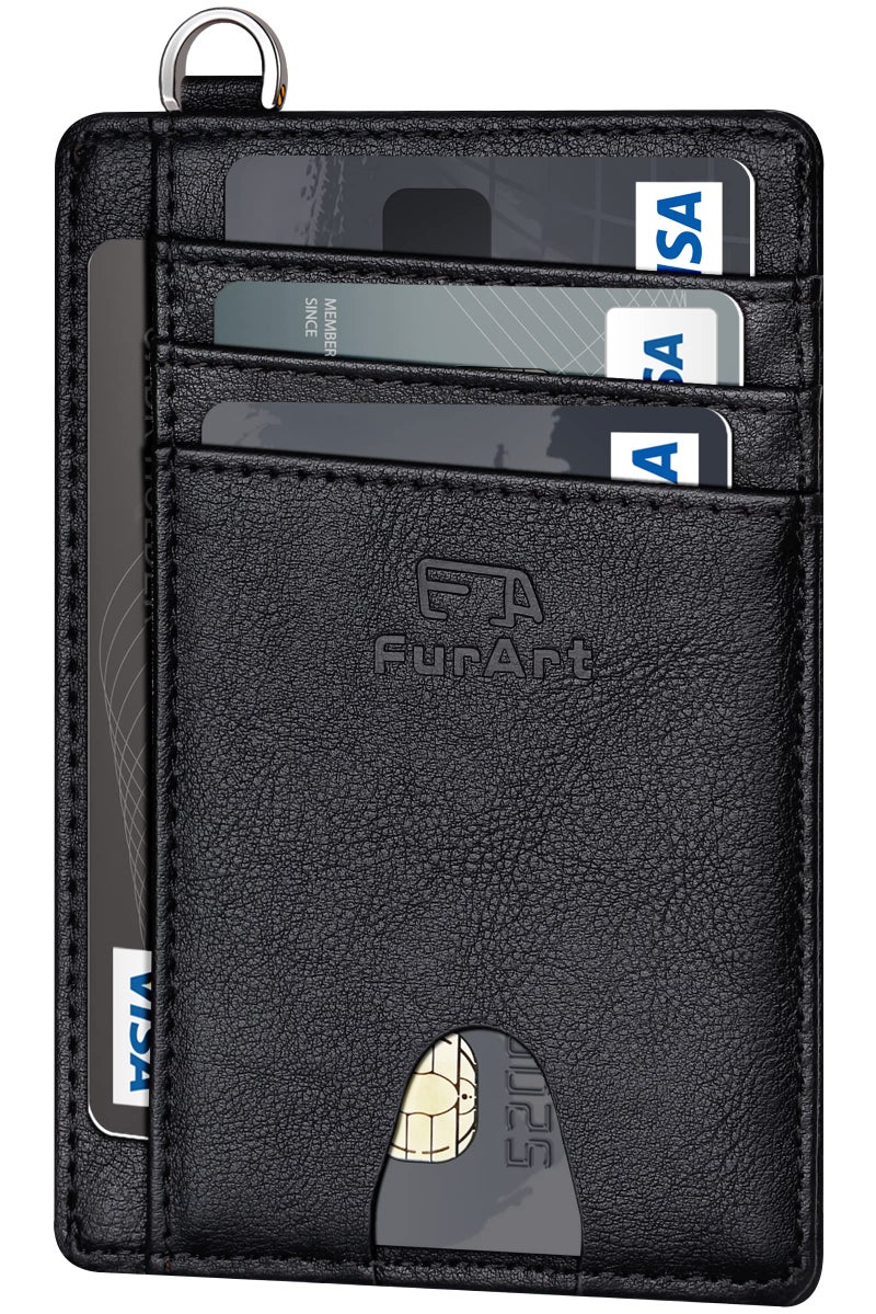 FurArt محفظة فير آرت النحيفة البسيطة، محافظ جيب أمامية، حجب RFID، حامل بطاقات ائتمان للرجال والنساء - Image 1