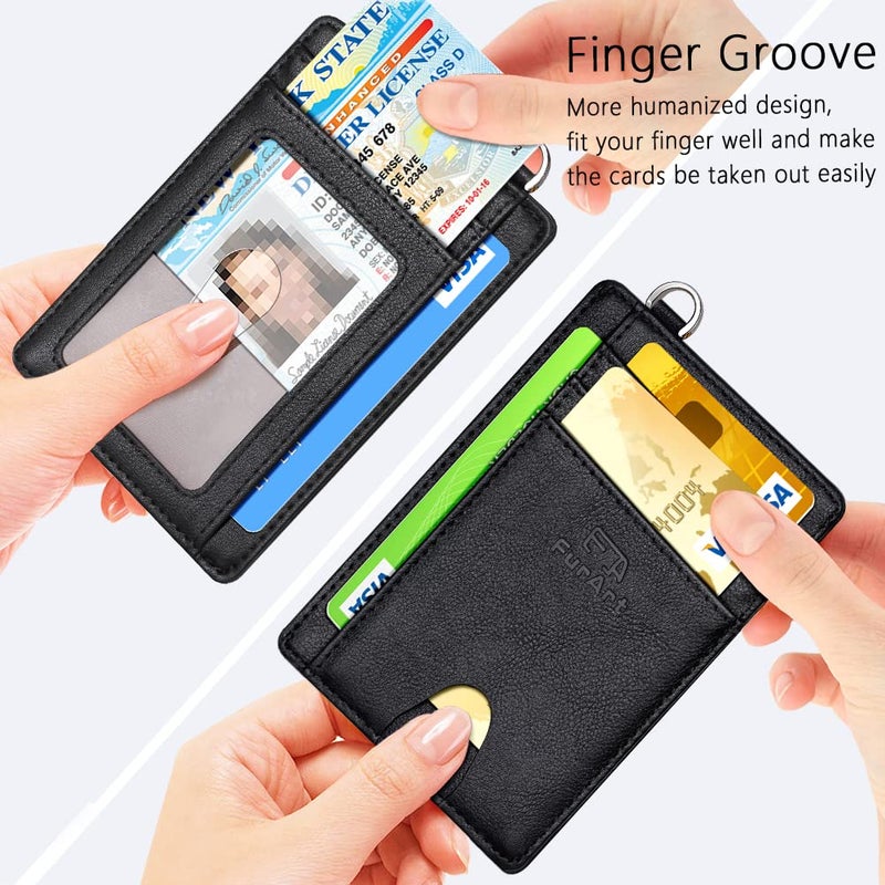 FurArt محفظة فير آرت النحيفة البسيطة، محافظ جيب أمامية، حجب RFID، حامل بطاقات ائتمان للرجال والنساء - Image 3