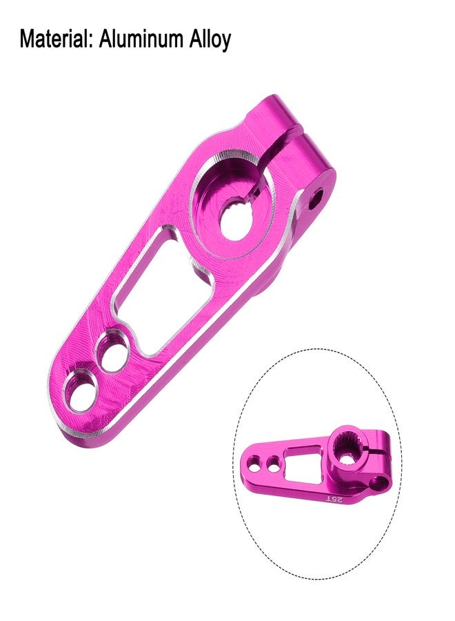 MECCANIXITY 4 Pcs Aluminum Alloy 25T Steering Servo Arm Horn for DIY RC Car/Boat/Airplane Boat Accessories, Pink/Black - Image 4