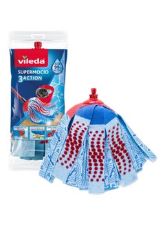 Vileda Supermocio 3 Action Microfibre Machine Washable Mop Refill  - Image 1