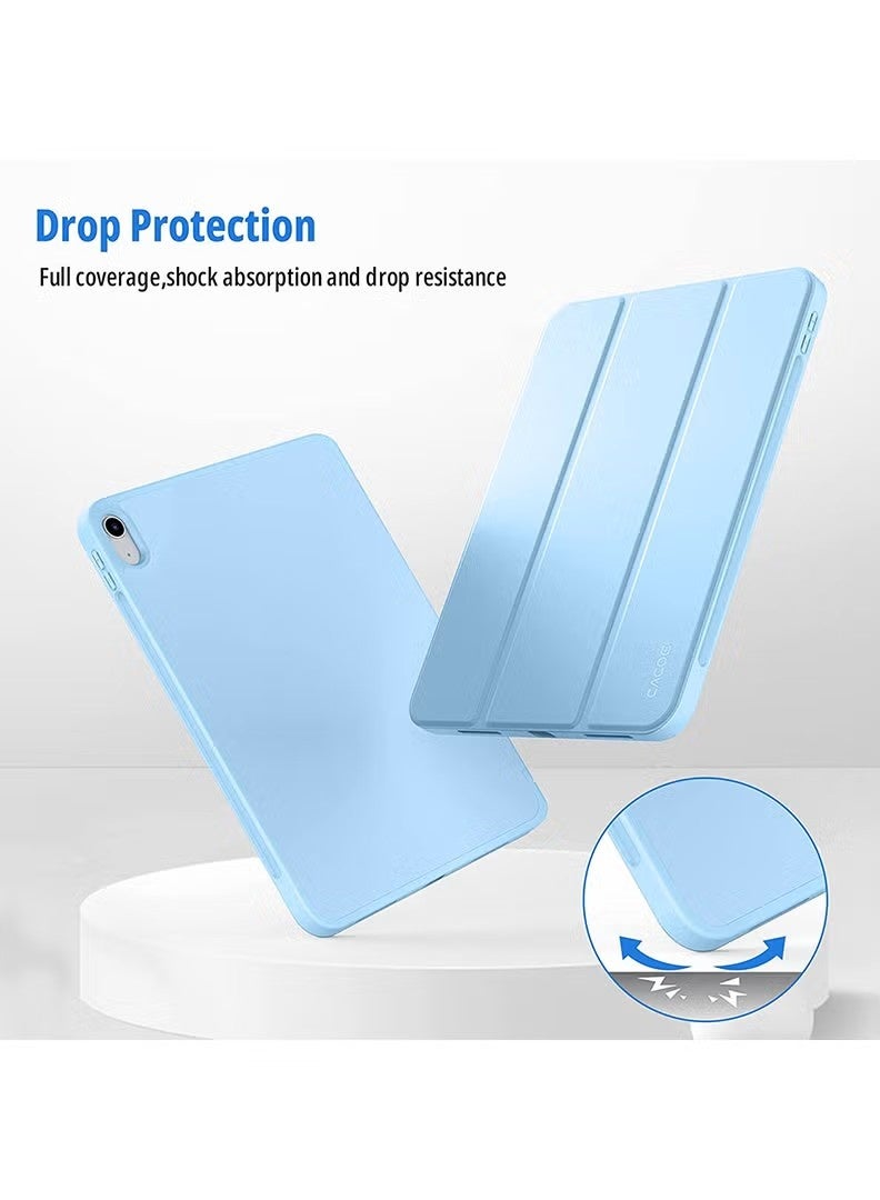 general Cat-Cot Smart Case for iPad Air 11-inch Case (M4 2026/2024) & iPad Air 10.9-inch Case (5th/4th Gen) | Slim Tri-fold Smart Cover with Pencil Holder & Auto Sleep/Wake, Flexible TPU Shockproof Protective Back - Sky Blue - Image 5