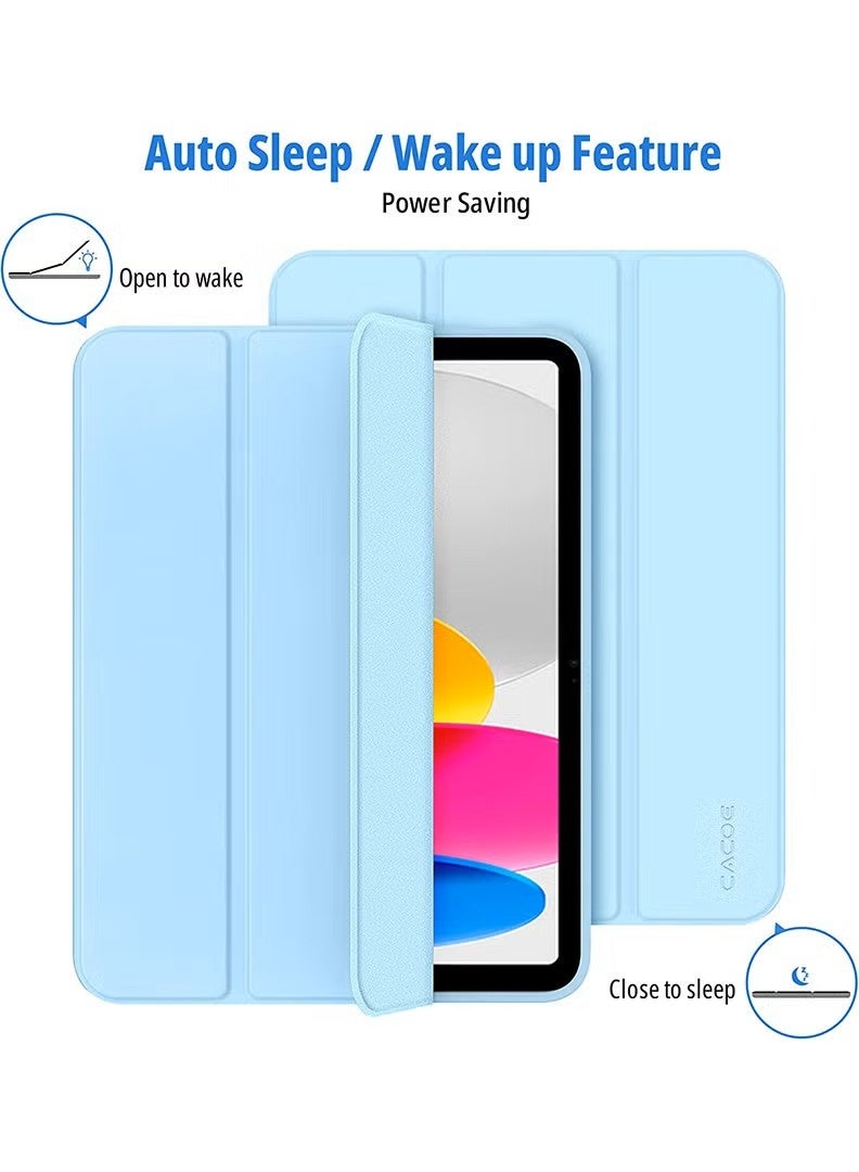 general Cat-Cot Smart Case for iPad Air 11-inch Case (M4 2026/2024) & iPad Air 10.9-inch Case (5th/4th Gen) | Slim Tri-fold Smart Cover with Pencil Holder & Auto Sleep/Wake, Flexible TPU Shockproof Protective Back - Sky Blue - Image 3
