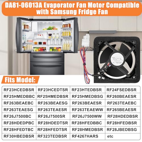 Tomato Man Upgraded DA81-06013A Refrigerator Evaporator Fan Motor Compatible with Samsung Refrigerator Fan Motor DA31-00287A Fridge Evaporator Fan Motor No Noise RF28HMEDBSR, RF263BEAESR, RF28HDEDBSR - Image 5