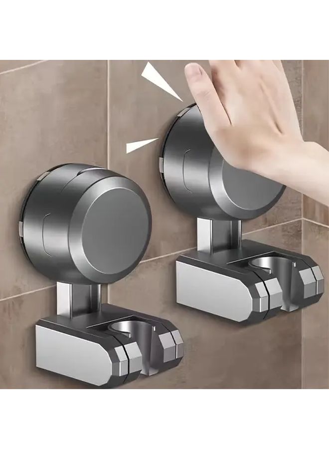 Black Suction Cup Shower Holder Versatile Bathroom Accessory With Suction Support Portable Enhanced Stability And Flexibility Convenient Shower Base - Image 1