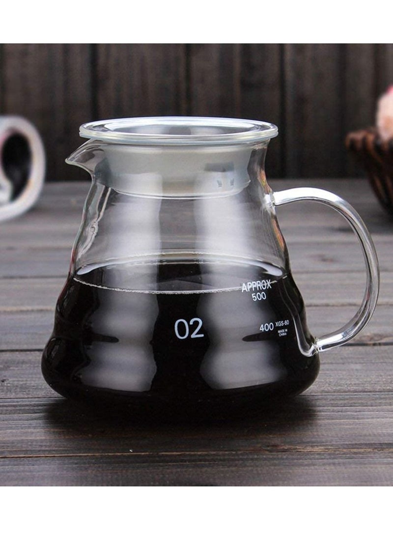 Excefore غلاية قهوة زجاجية، زجاج مقاوم للحرارة مع كثافة، إبريق قهوة يدوي زجاجي، كوب فلتر للتصفية، إبريق قهوة منزلي، إبريق قهوة (400 مل) - Image 2