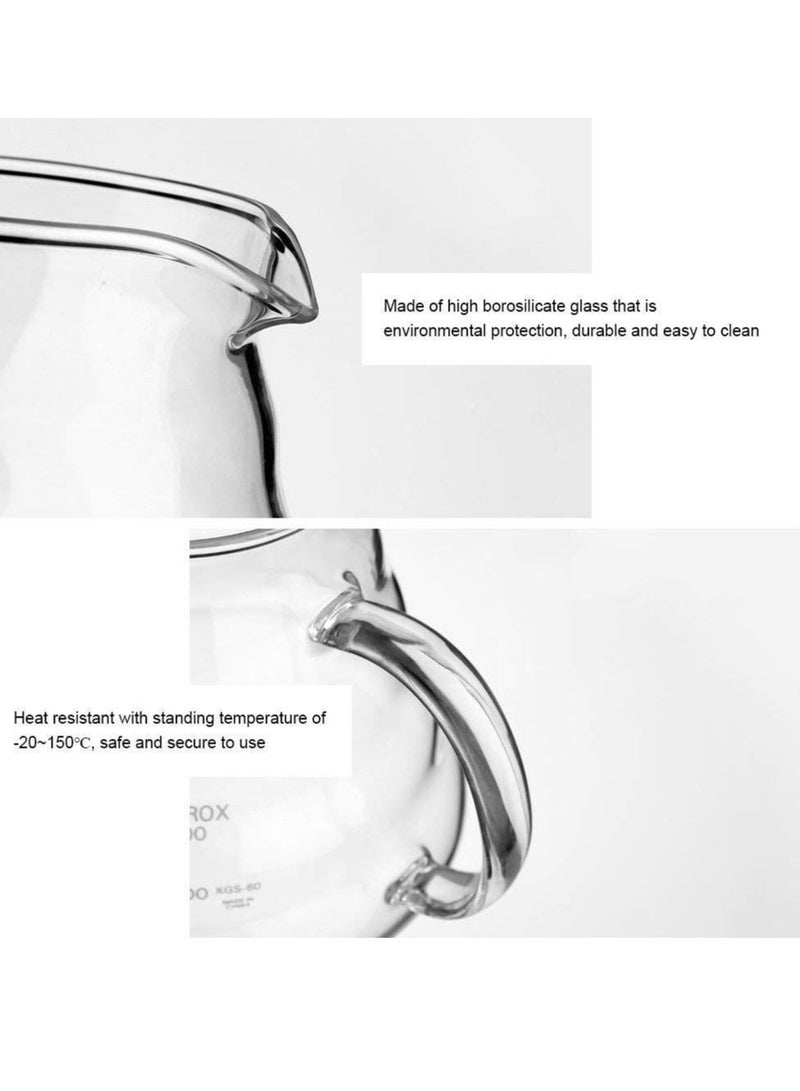 Excefore غلاية قهوة زجاجية، زجاج مقاوم للحرارة مع كثافة، إبريق قهوة يدوي زجاجي، كوب فلتر للتصفية، إبريق قهوة منزلي، إبريق قهوة (400 مل) - Image 3