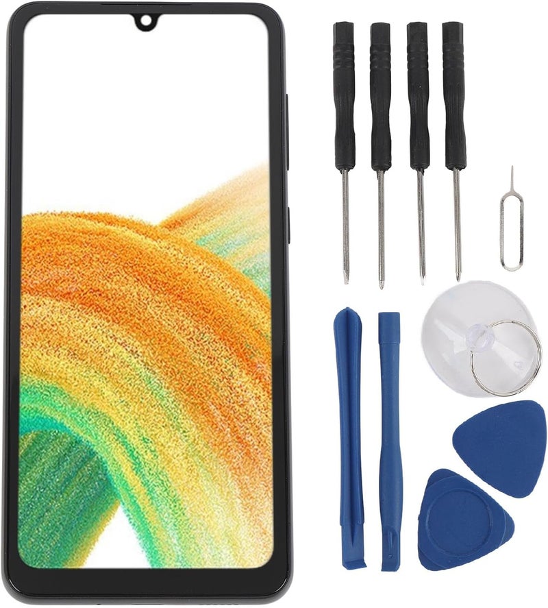 GOWENIC for A33 5G Screen Replacement, LCD Display Touch Screen Digitizer Assembly with Repair Tools for A33 5G SM - A336 (with Frame) - Image 1