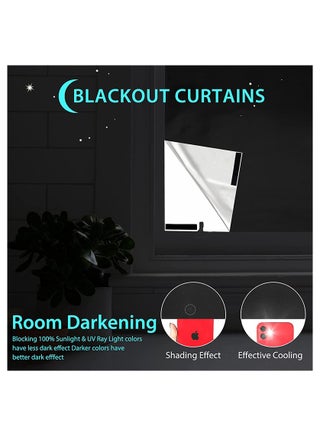 Portable Blackout Curtains with Self Adhesive Tape, DIY Blackout Curtains for Bedroom, Living Room, Bathroom and Attic, 100*145cm - view 2