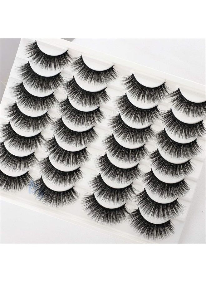 Newcally - Lashes Fake Eyelashes Long Dramatic Thick Volume Faux Mink Eye Lashes 14 Pairs Pack - Image 1