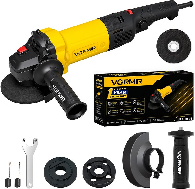iBELL VORMIR Angle Grinder VR AG10-06 | 1100W Heavy Duty | Copper Armature | 100mm/4" Disc Dia | 0–11000 RPM | With Grinding Wheel & Guard | Ideal for Grinding, Cutting & Polishing - Image 1
