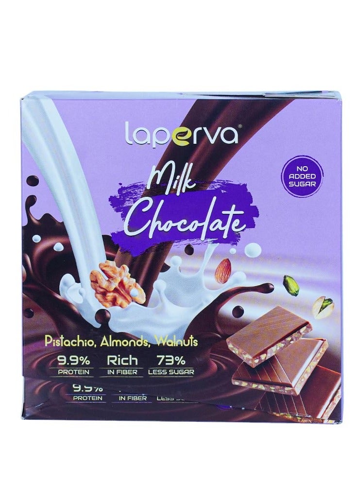 Laperva No Added Sugar High Protein Chocolate Bar, Milk Chocolate With Praline, 20 Bars