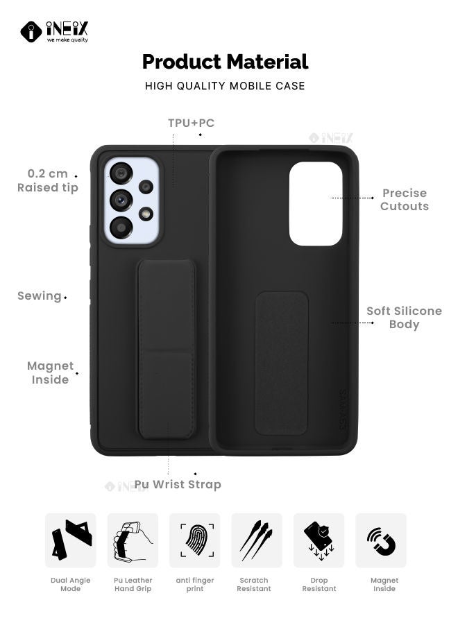 INEIX 3 In 1 Magnetic Hand Grip Holder Case For Samsung Galaxy A53 5G Black - Image 2