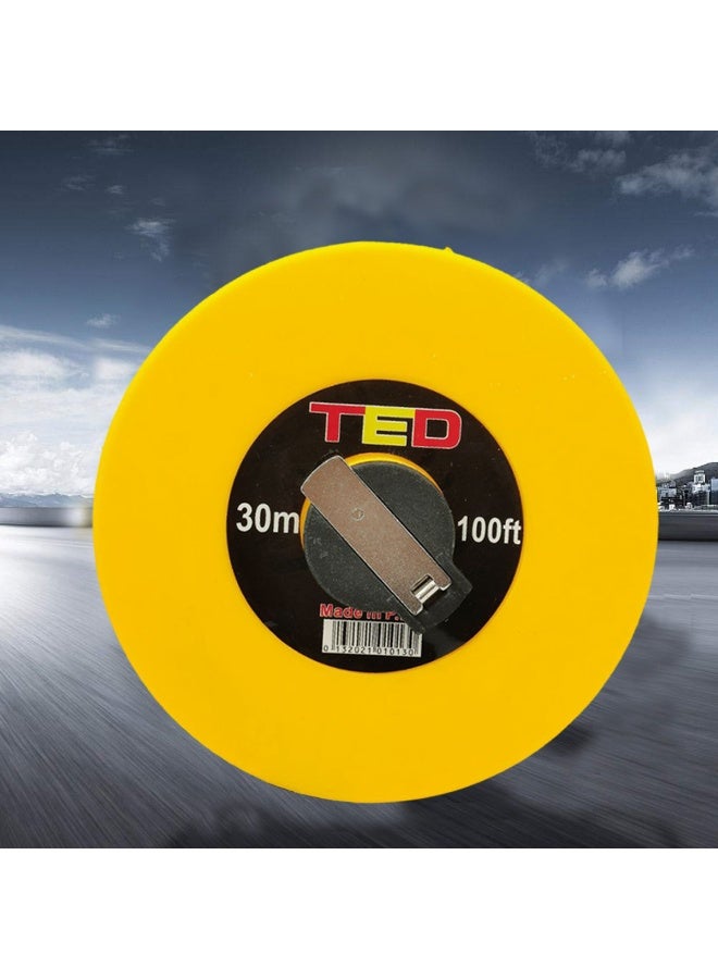 تيد شريط قياس TED مصنوع من الألياف الزجاجية بطول 30 مترًا و100 قدم | بكرة قياس طويلة متينة بمقبض | مقياس دقيق للبناء والمسح والمشاريع المنزلية والاستخدام الخارجي - Image 5