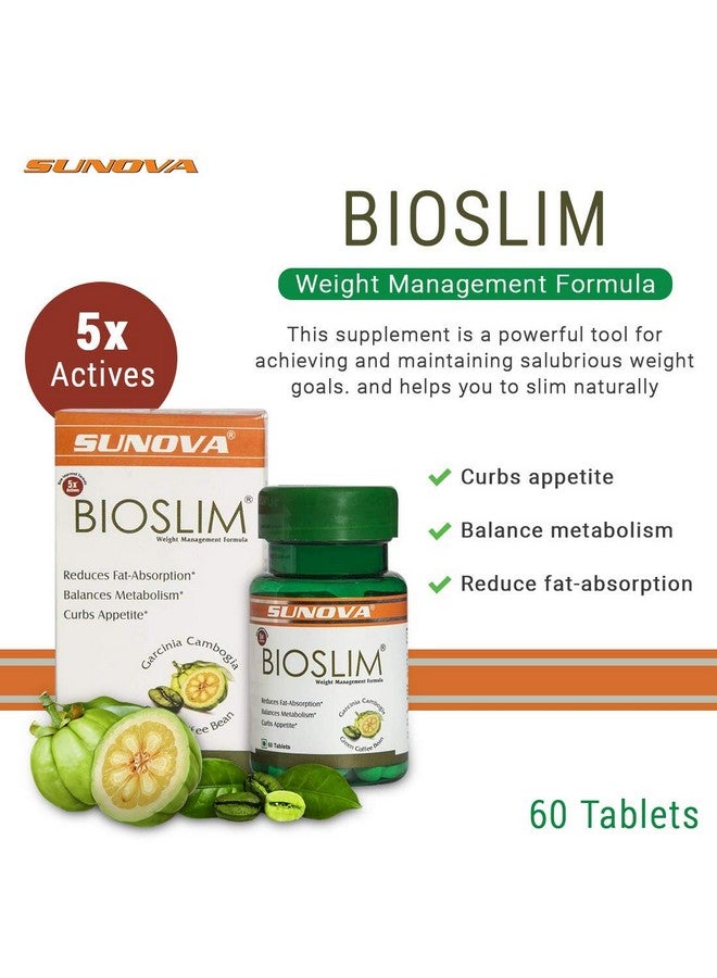 sunova Bioslim Fat Metabolism Capsules, Weight Management Formula Made Of Garcinia Cambogia And Green Coffee Bean Extracts, Regulates Fat-Absorption And Balances Metabolism, 120 Tablets, Pack Of 2 - Image 4
