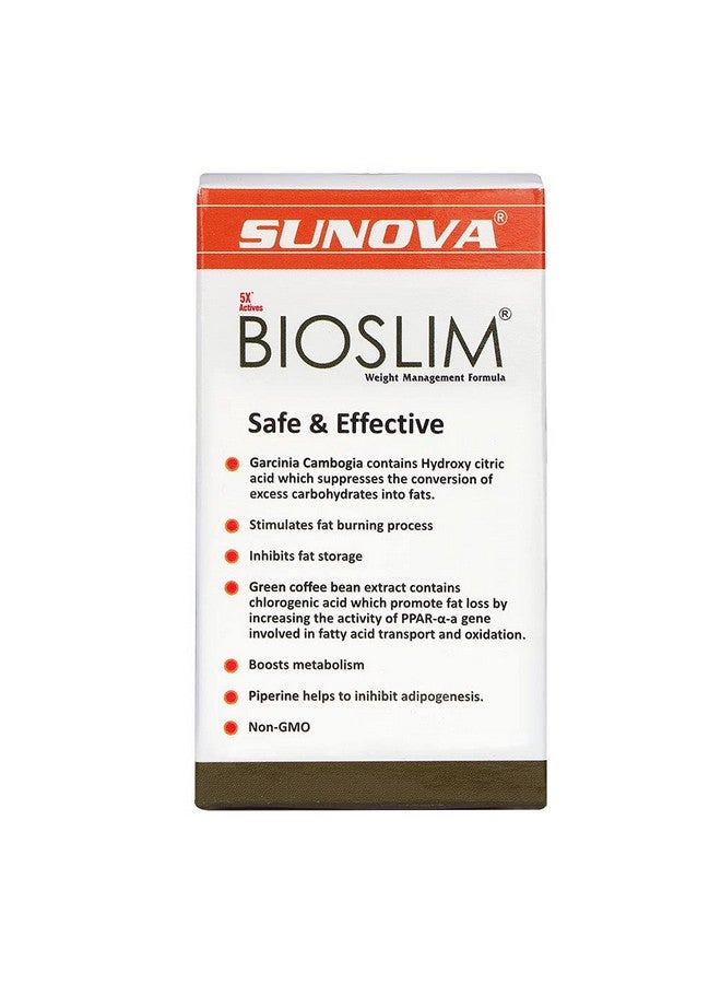 sunova Bioslim Fat Metabolism Capsules, Weight Management Formula Made Of Garcinia Cambogia And Green Coffee Bean Extracts, Regulates Fat-Absorption And Balances Metabolism, 120 Tablets, Pack Of 2 - Image 3